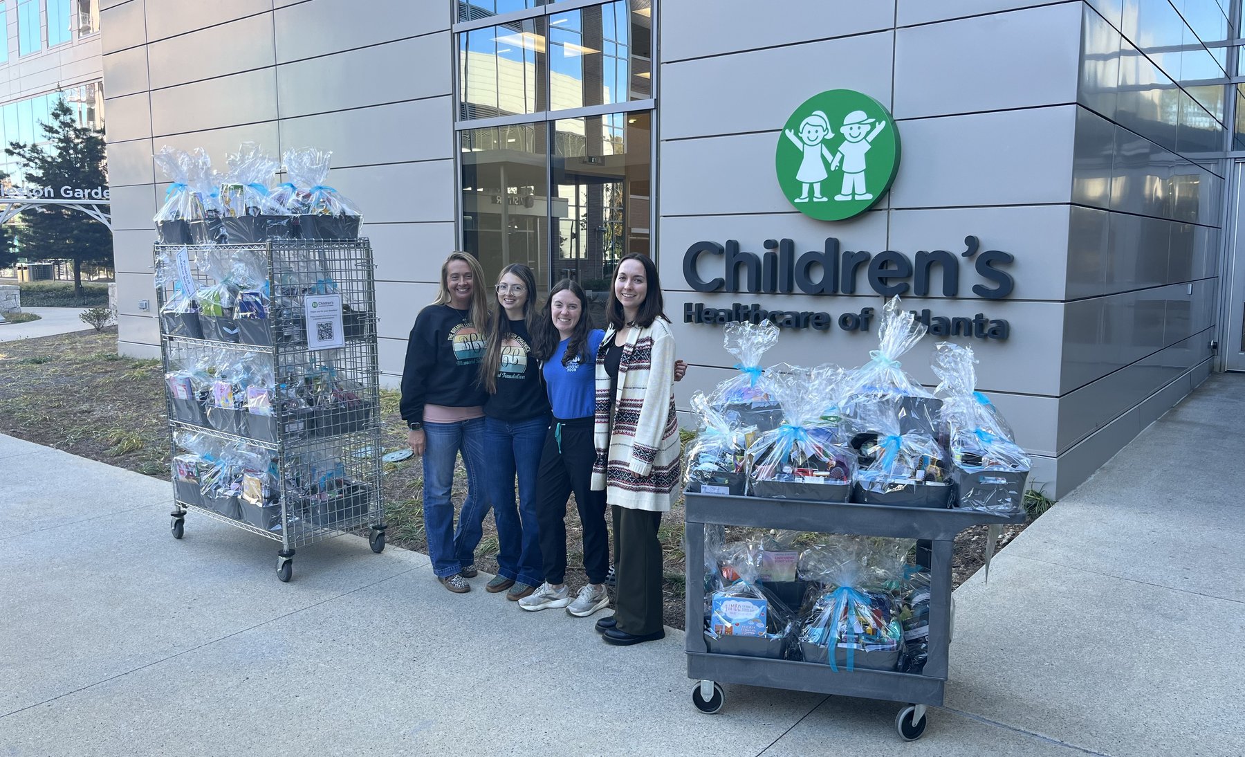 Bree's Legacy delivering Hugs in a Basket donations to Children's Healthcare of Atlanta.